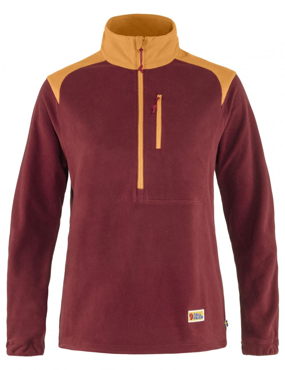Women's Vardag Lite Fleece Half Zip - Bordeaux Red-Spicy Orange