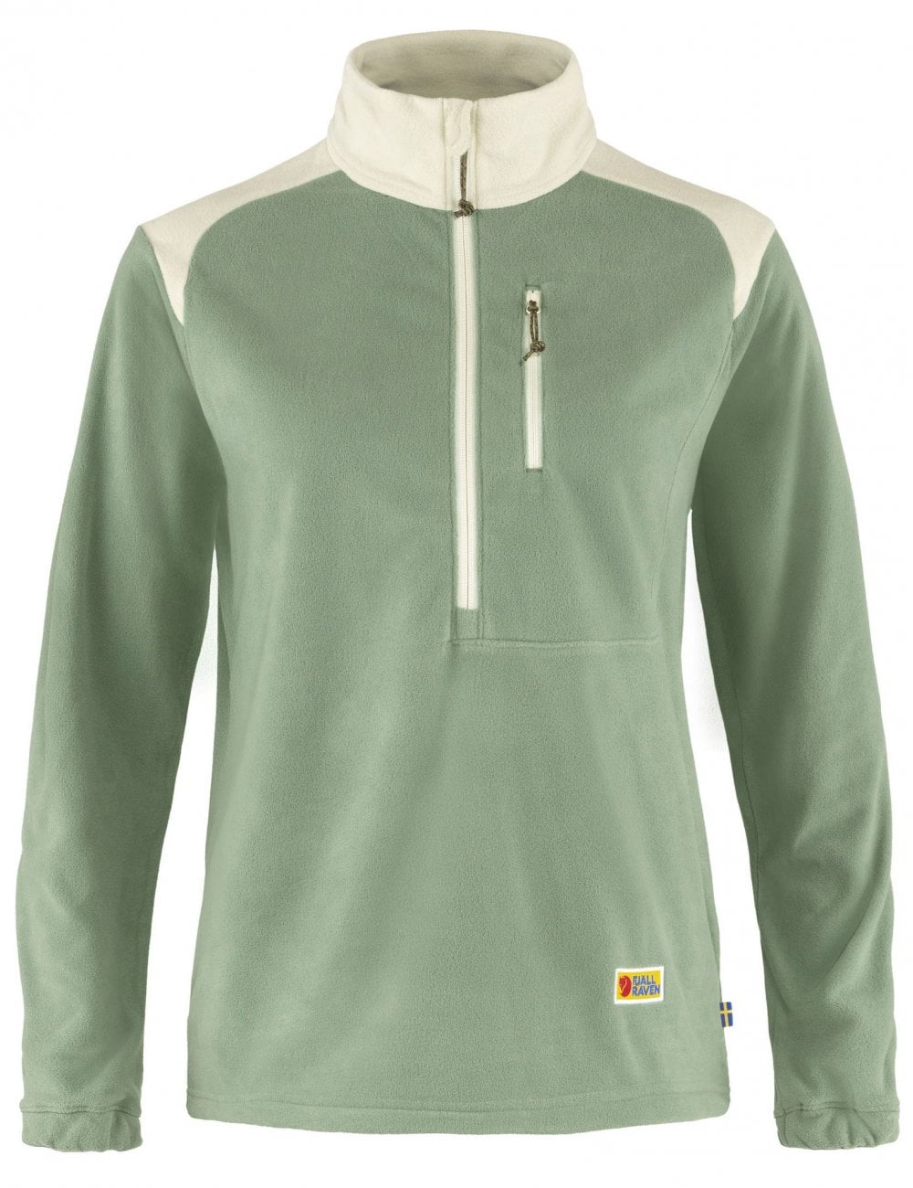 Women's Vardag Lite Fleece Half Zip - Sage Green-Chalk White