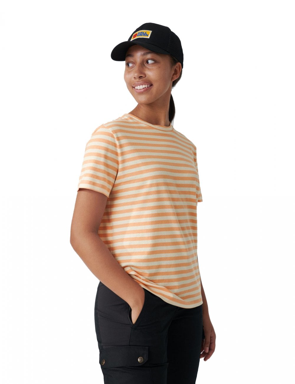 Women's Art Striped T-Shirt - Landsort Pink-Chalk White