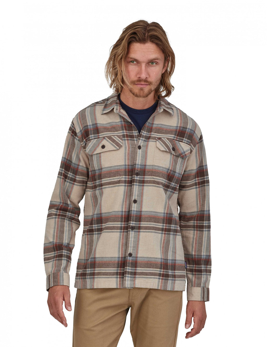 Organic Cotton Mid Fjord Flannel Shirt - Edge: Nautilus Tan