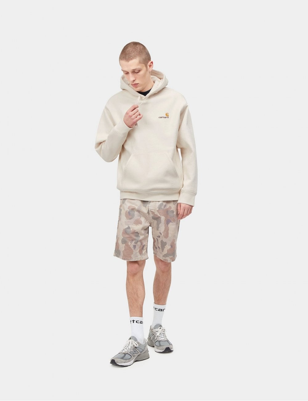 American Script Hooded Sweat - Natural