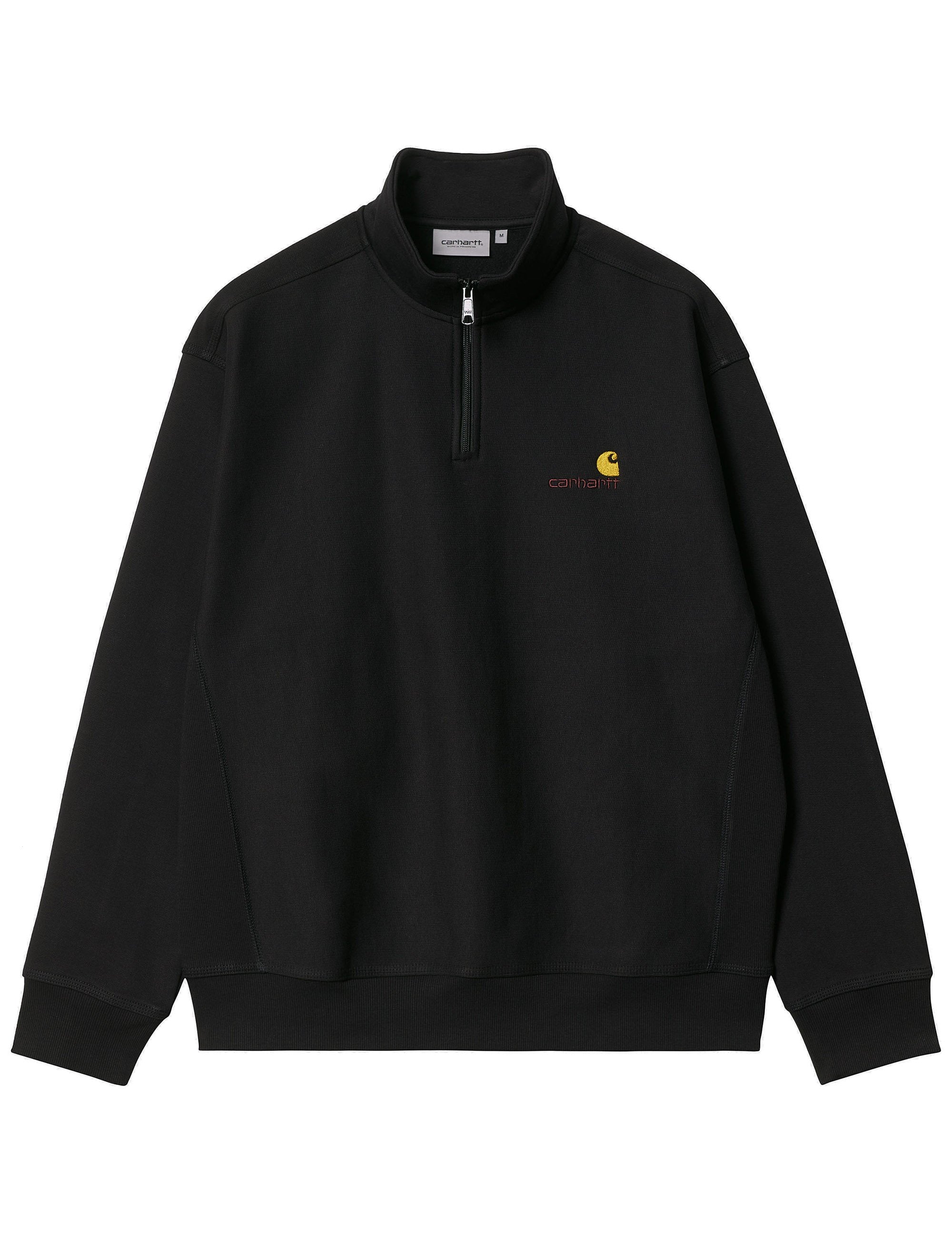 Carhartt WIP American Script Half Zip Sweatshirt - Black