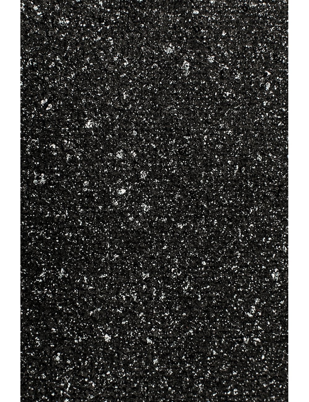 Black granite-speckled spray paint finish with dense speckle texture