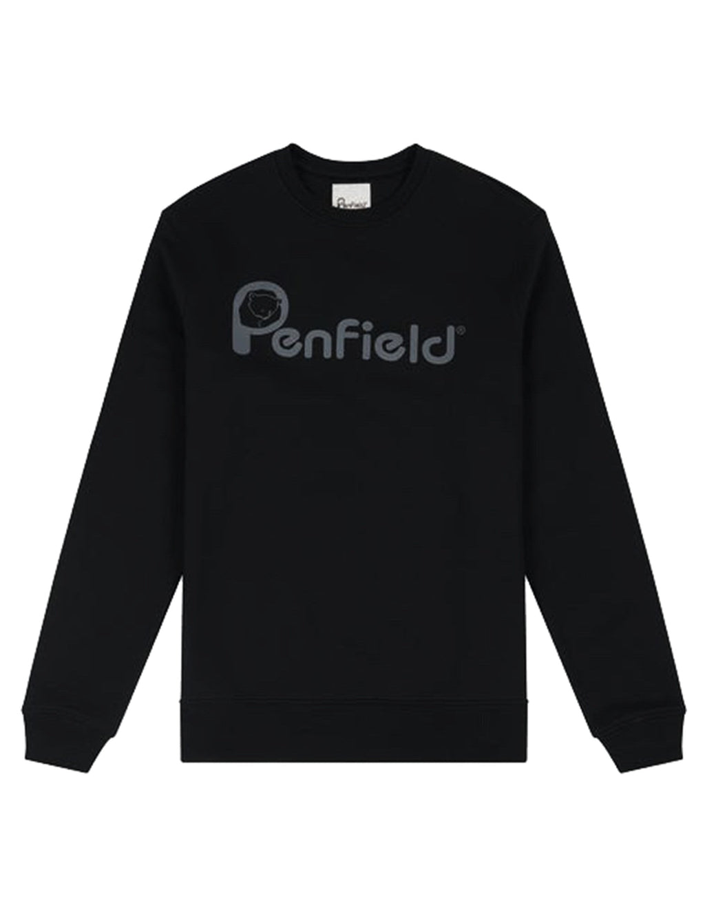 Bear Print Crew Sweat - Black