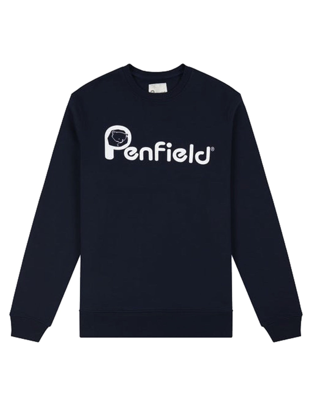 Bear Print Crew Sweat - Navy
