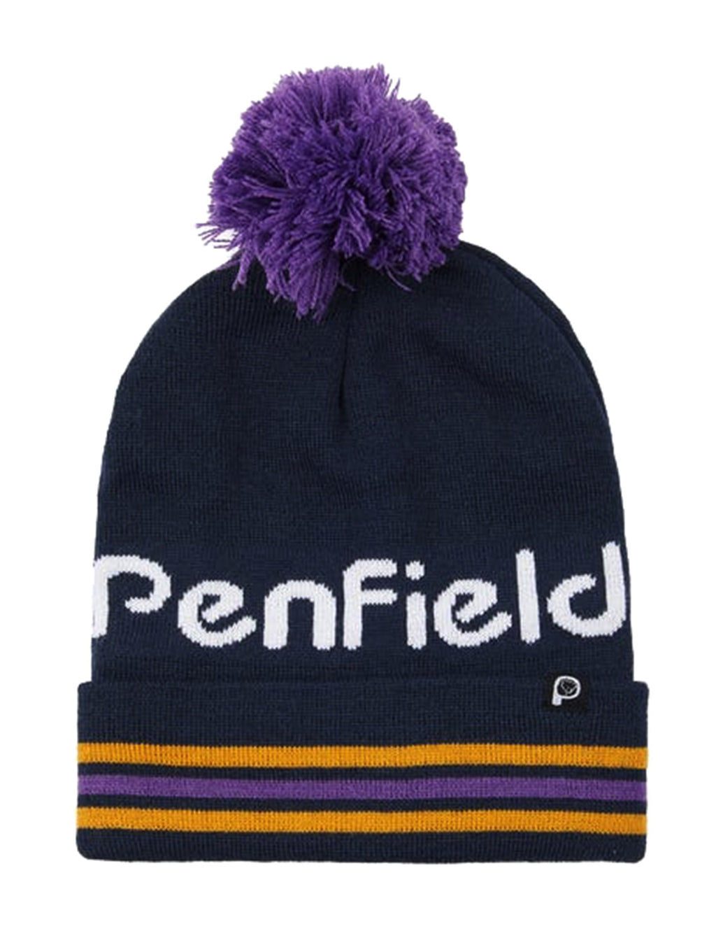 Intarsia Pom Beanie Hat - Navy Blazer