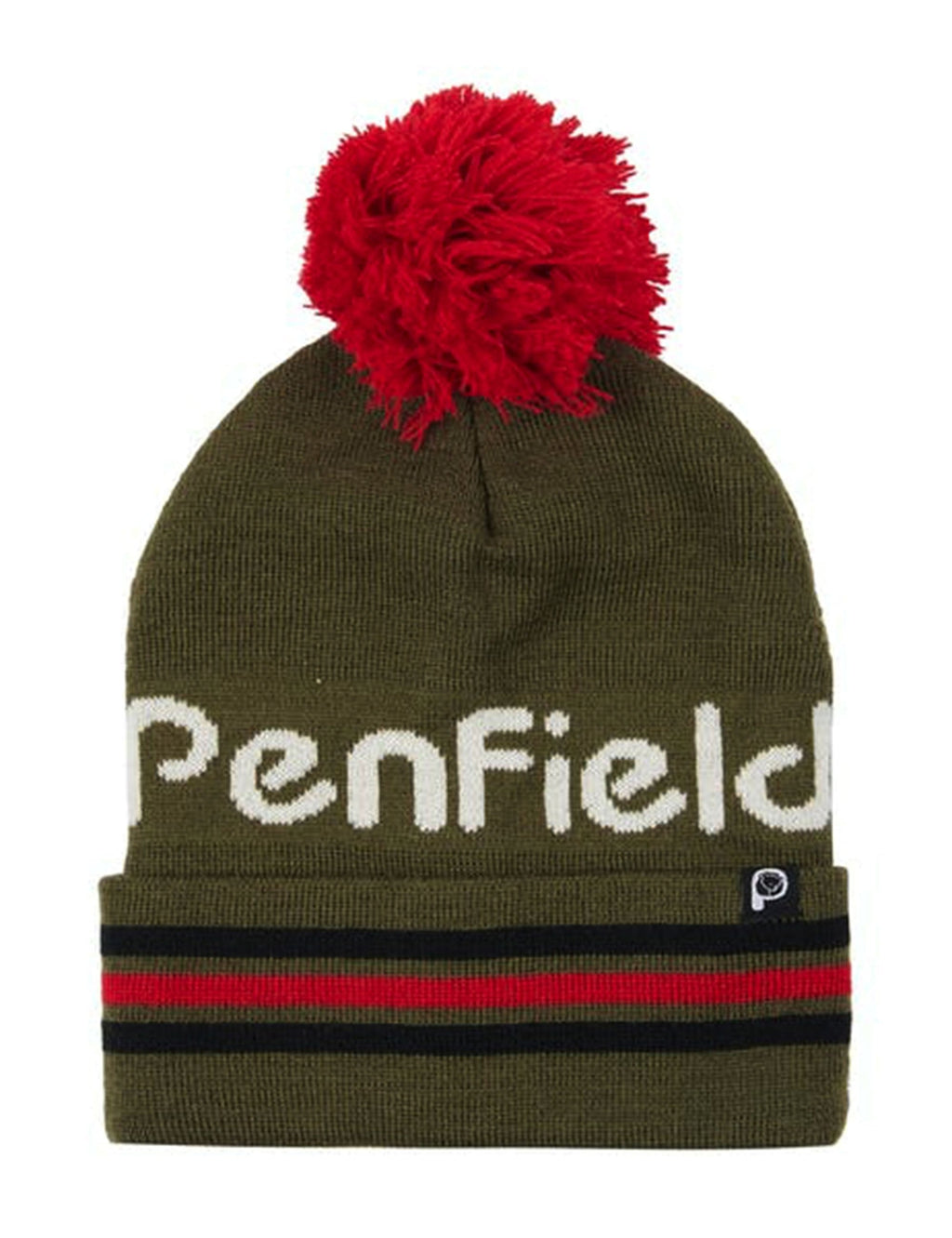 Intarsia Pom Beanie Hat - Forest Night