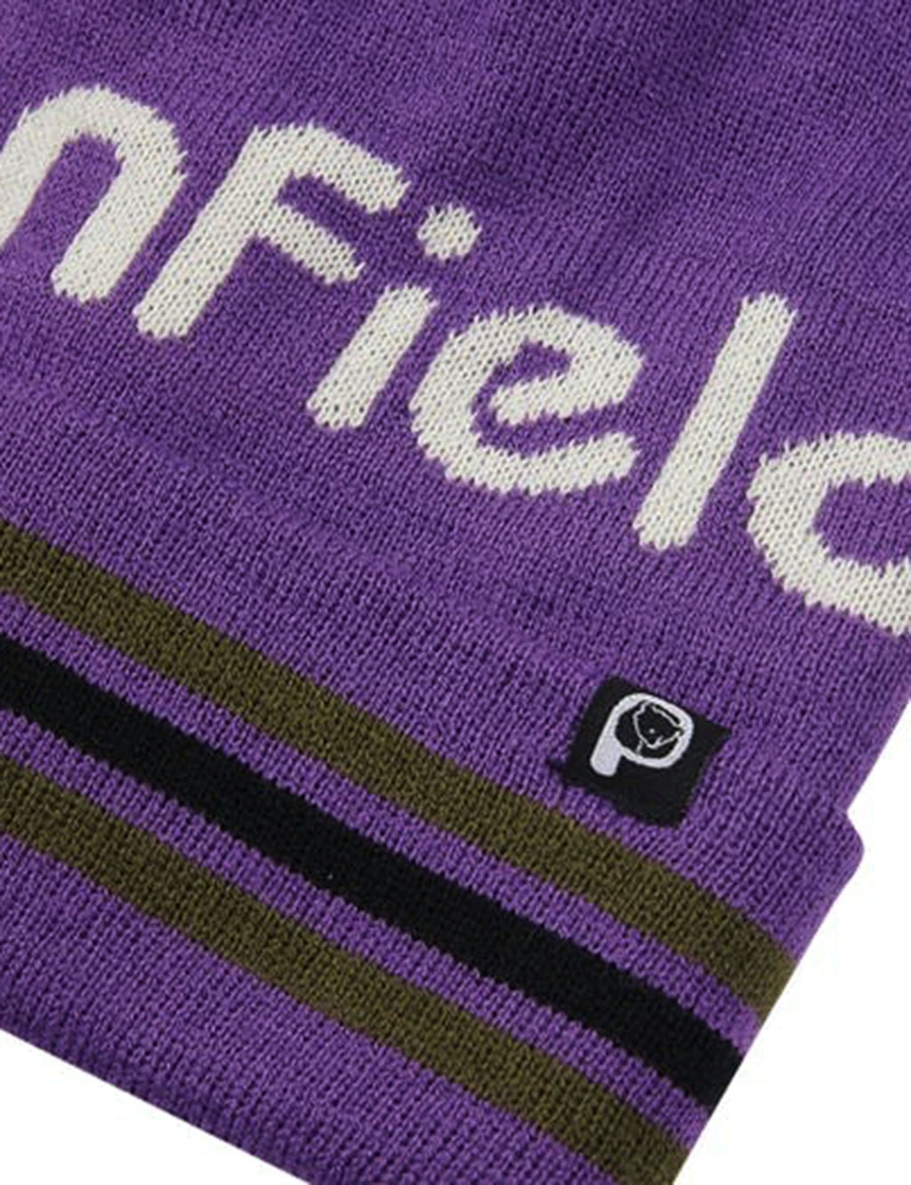 Intarsia Pom Beanie Hat - Pansy