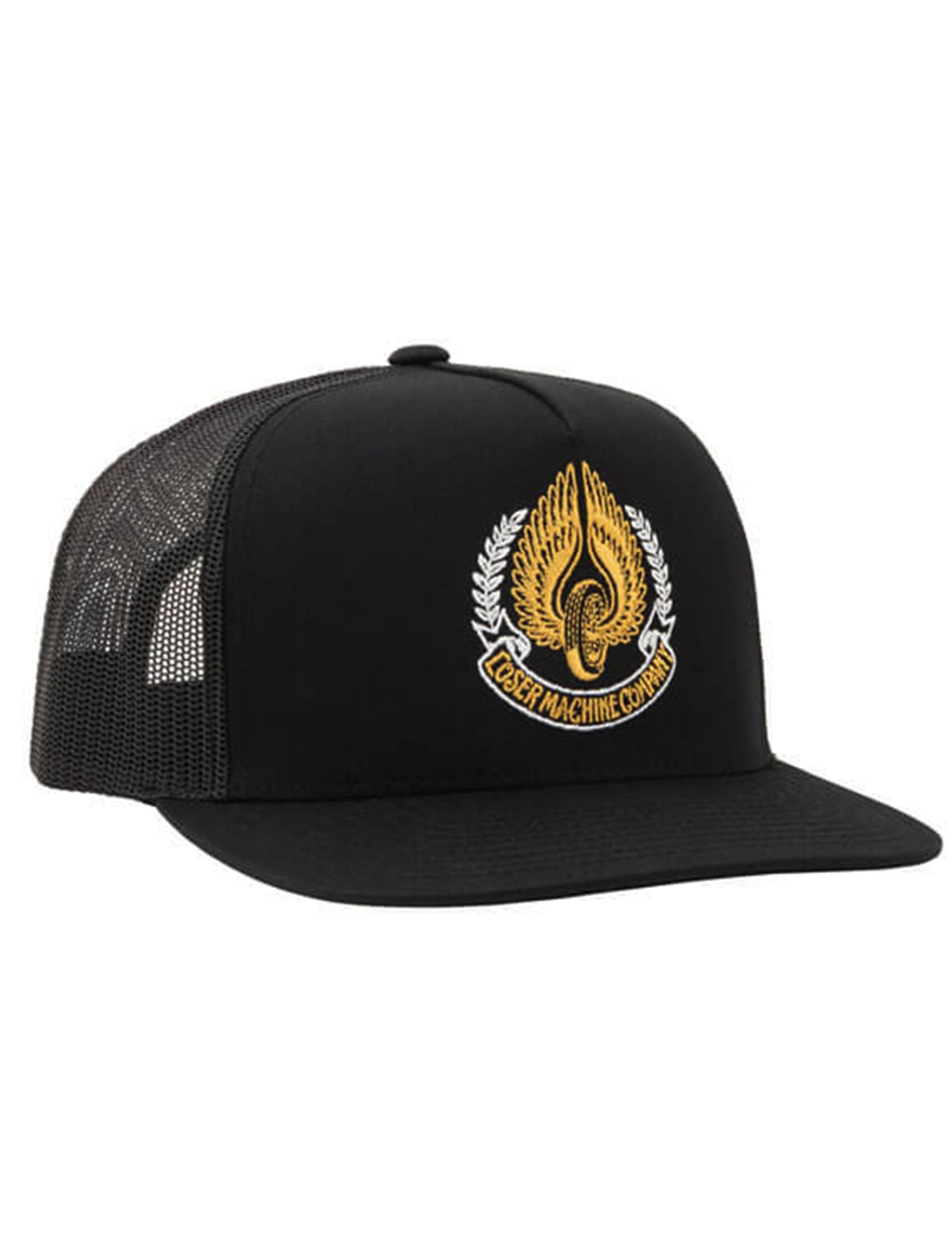 Wing and Wheel Trucker Hat - Black