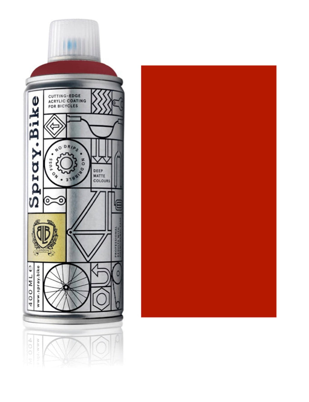 Spray paint can with Excelsior red color swatch, 400 ml