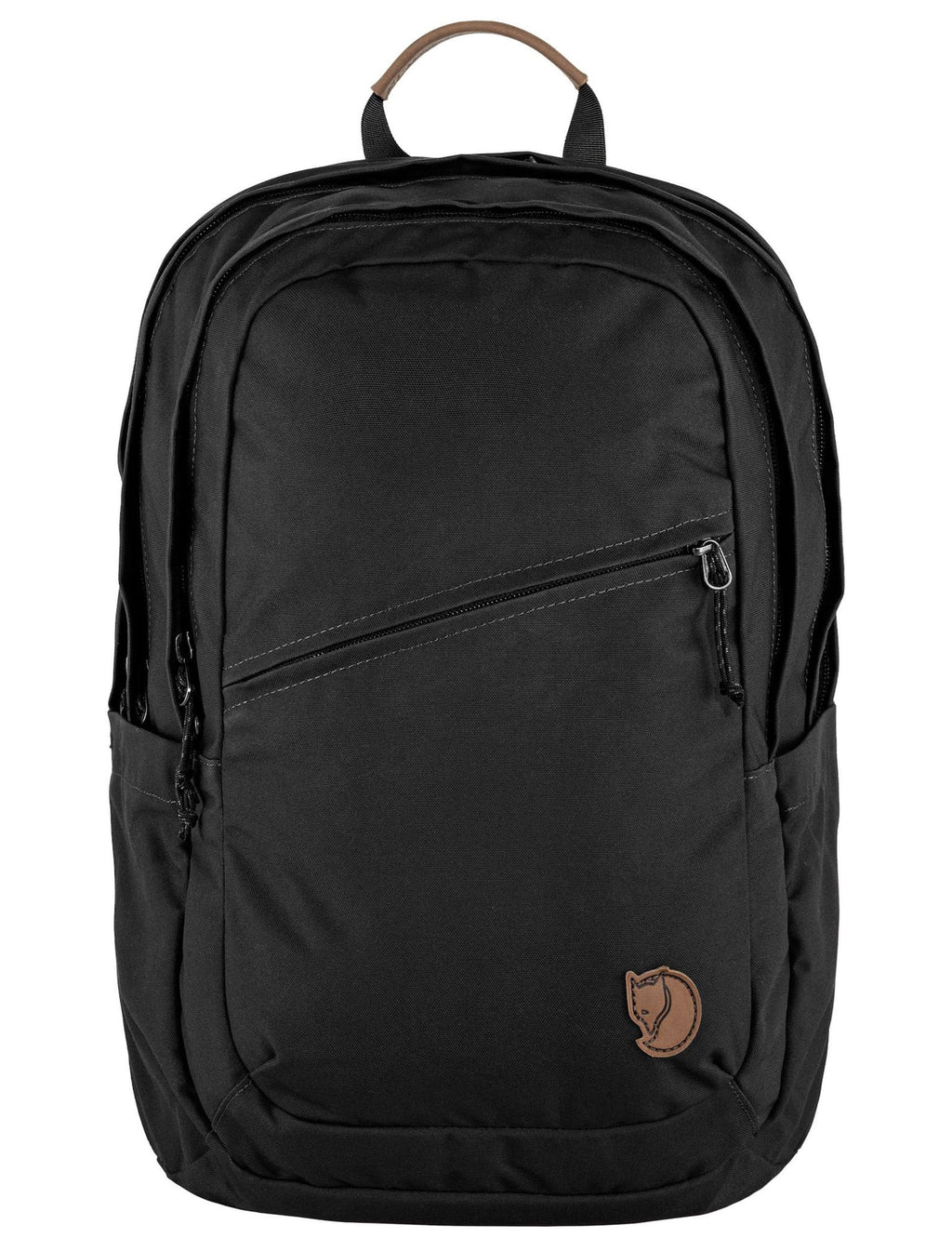 Raven Backpack 28L in black with top handle and front zip pocket