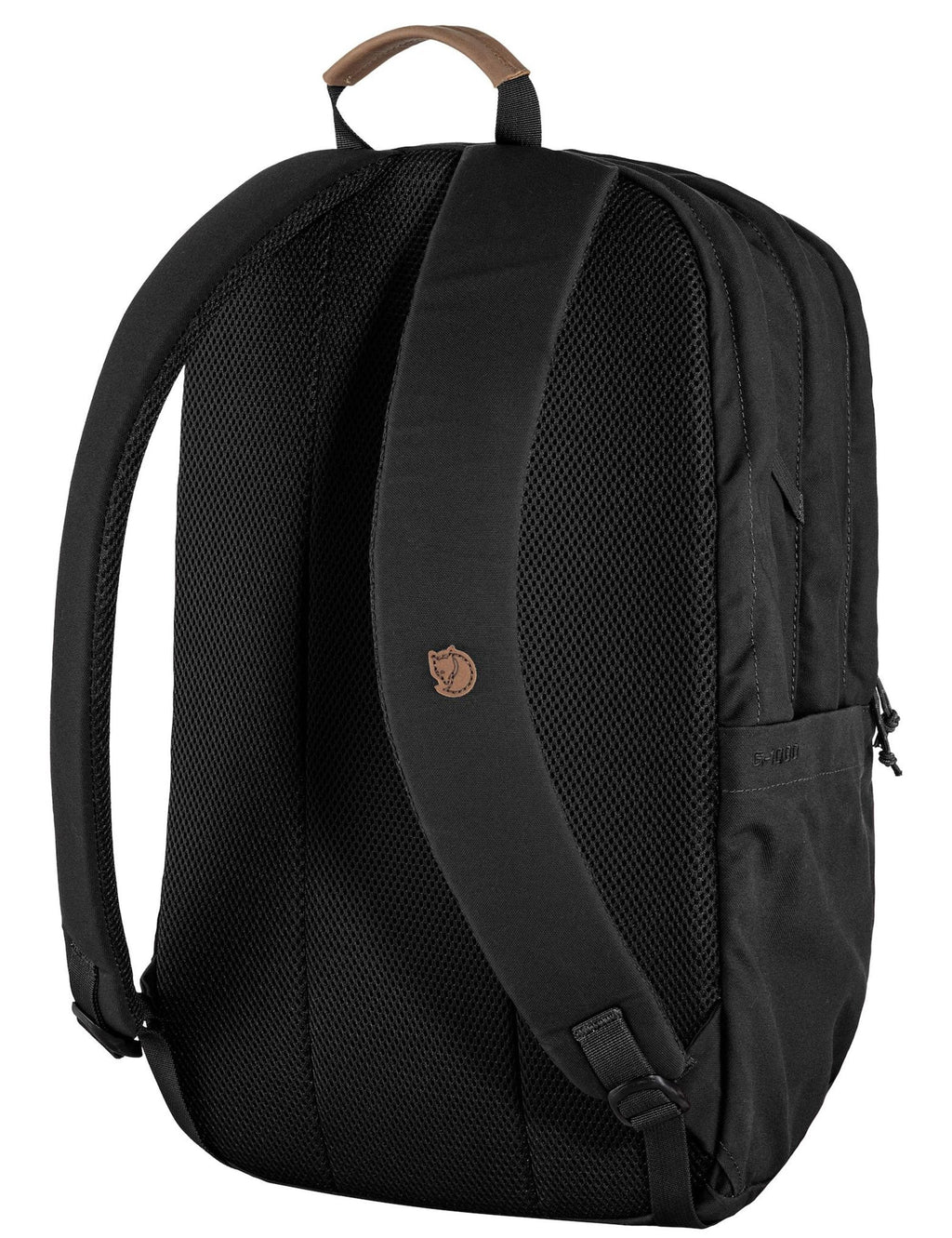 Raven Backpack 28L in black with breathable mesh back panel and padded shoulder straps
