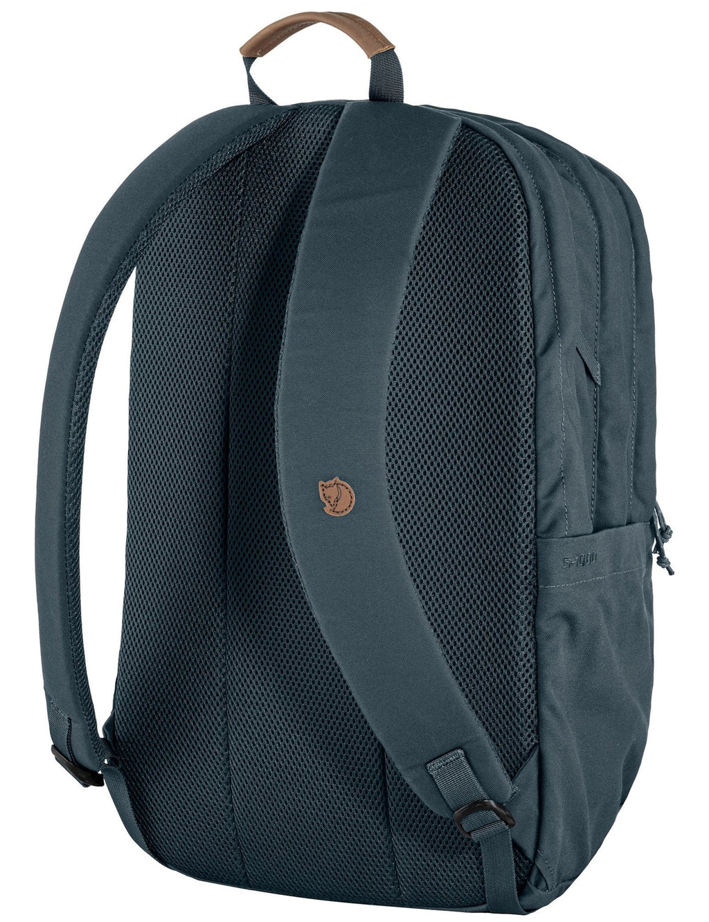 Navy backpack back with breathable mesh panel and adjustable padded shoulder straps