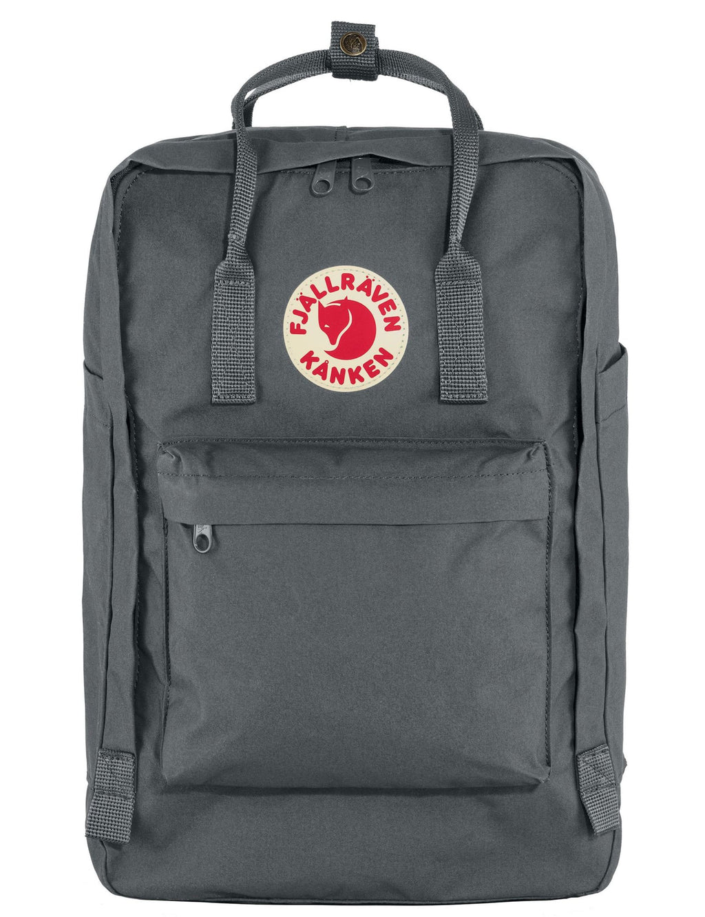 Laptop backpack, Super Grey, front pocket and carry handle, Kanken logo patch