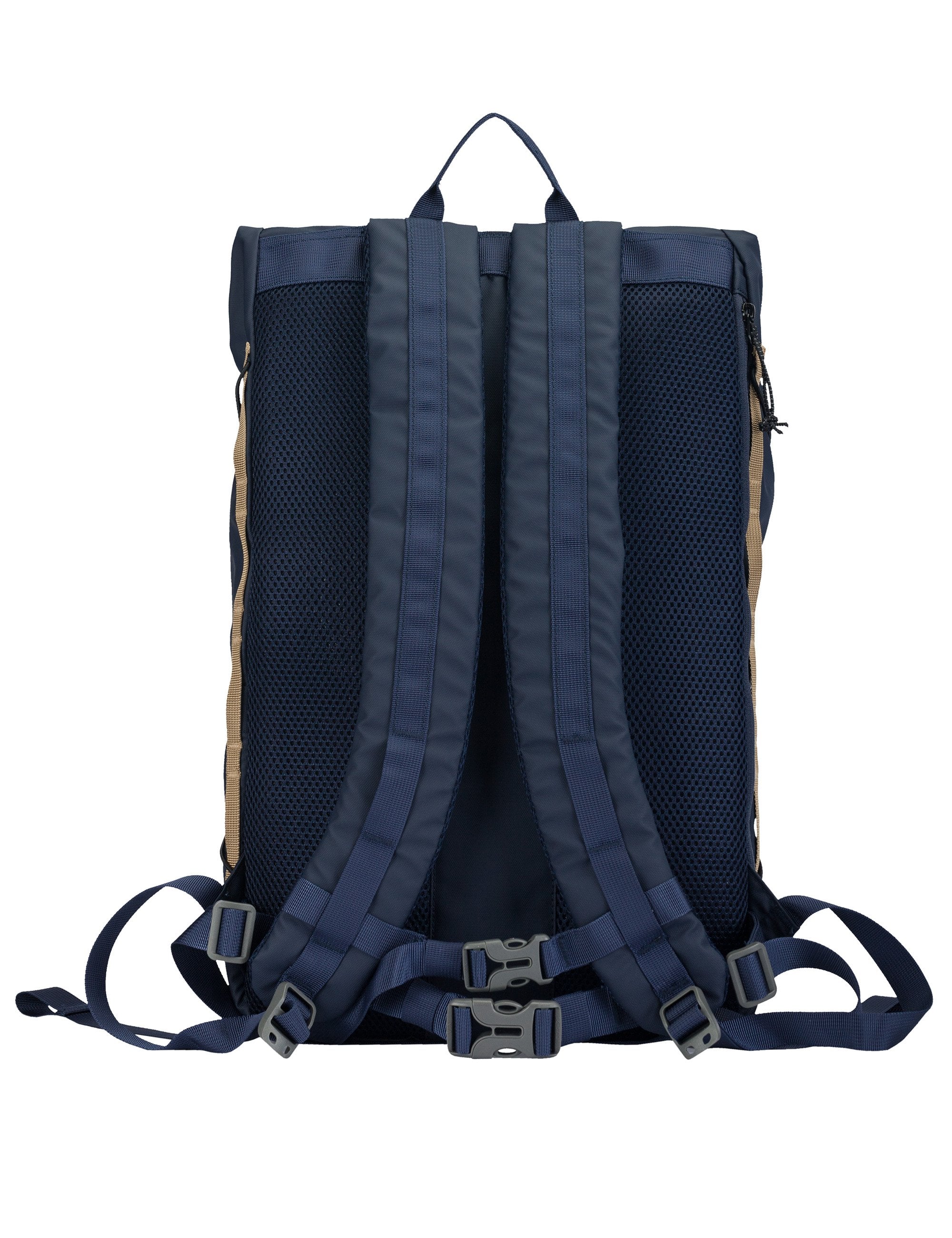 Roll Top Side Pocket Backpack - Navy