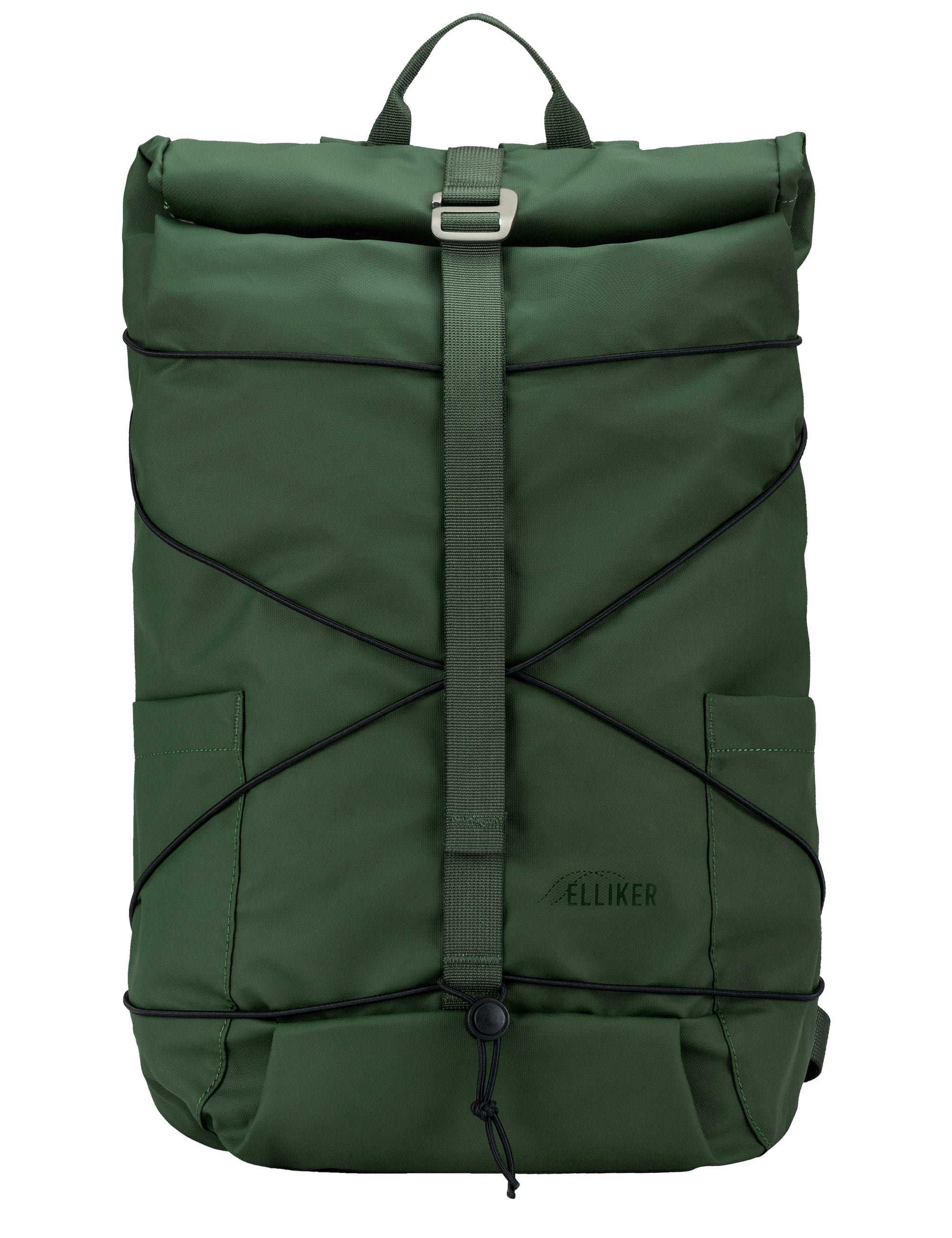 Roll Top Side Pocket Backpack - Green
