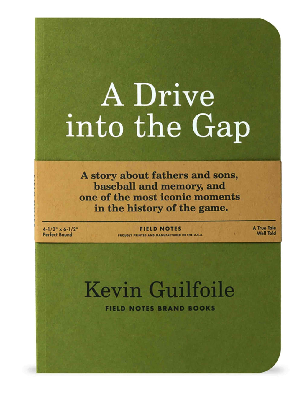Green book with rounded corners; white title text and beige information band