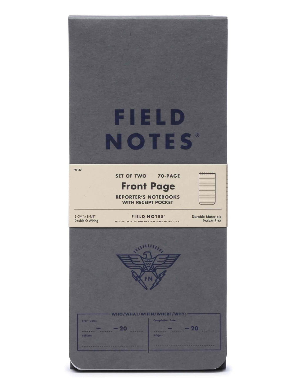 Front Page Reporters Notebook - Ruled Paper
