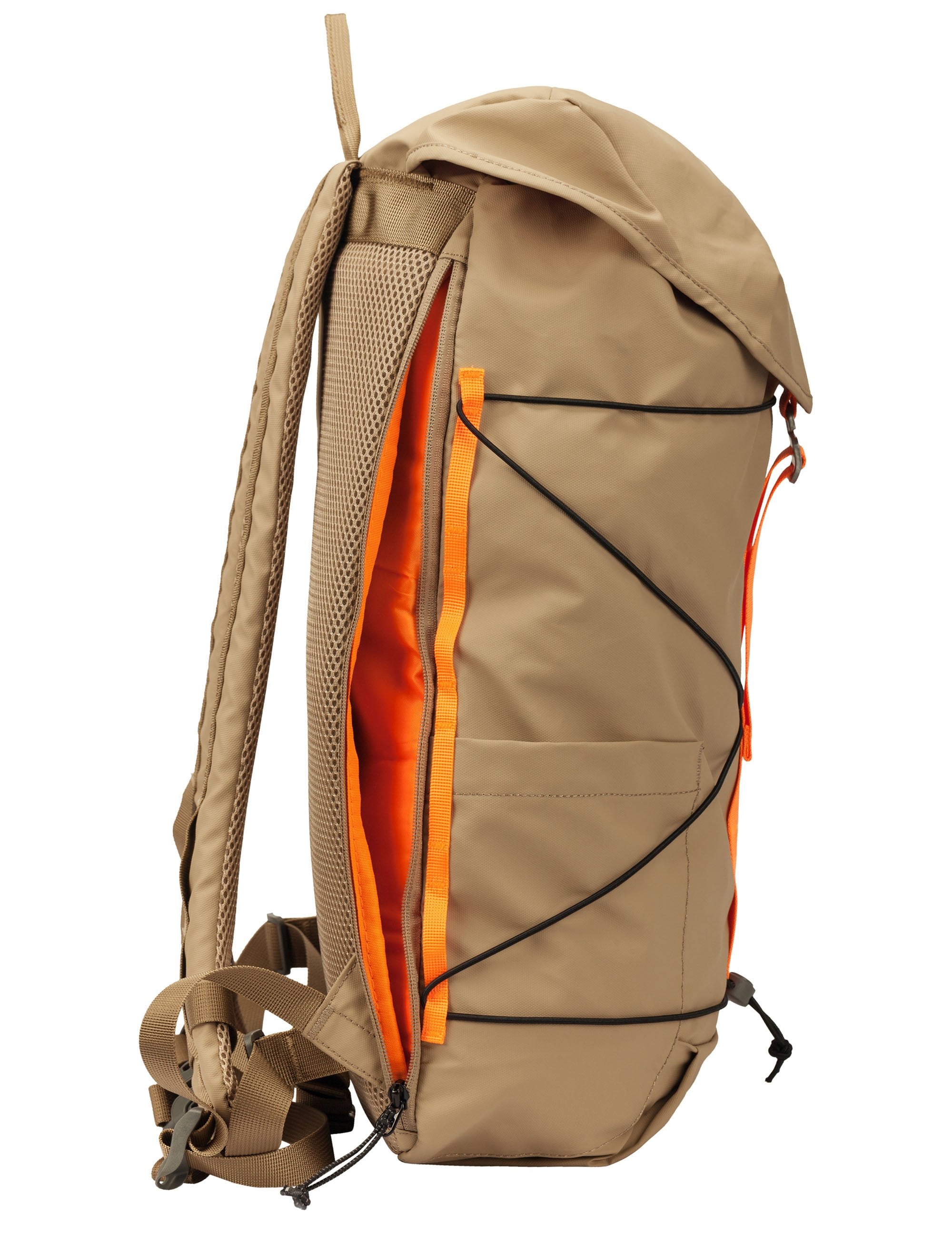 Flap Covering Side Pocket Backpack - Sand