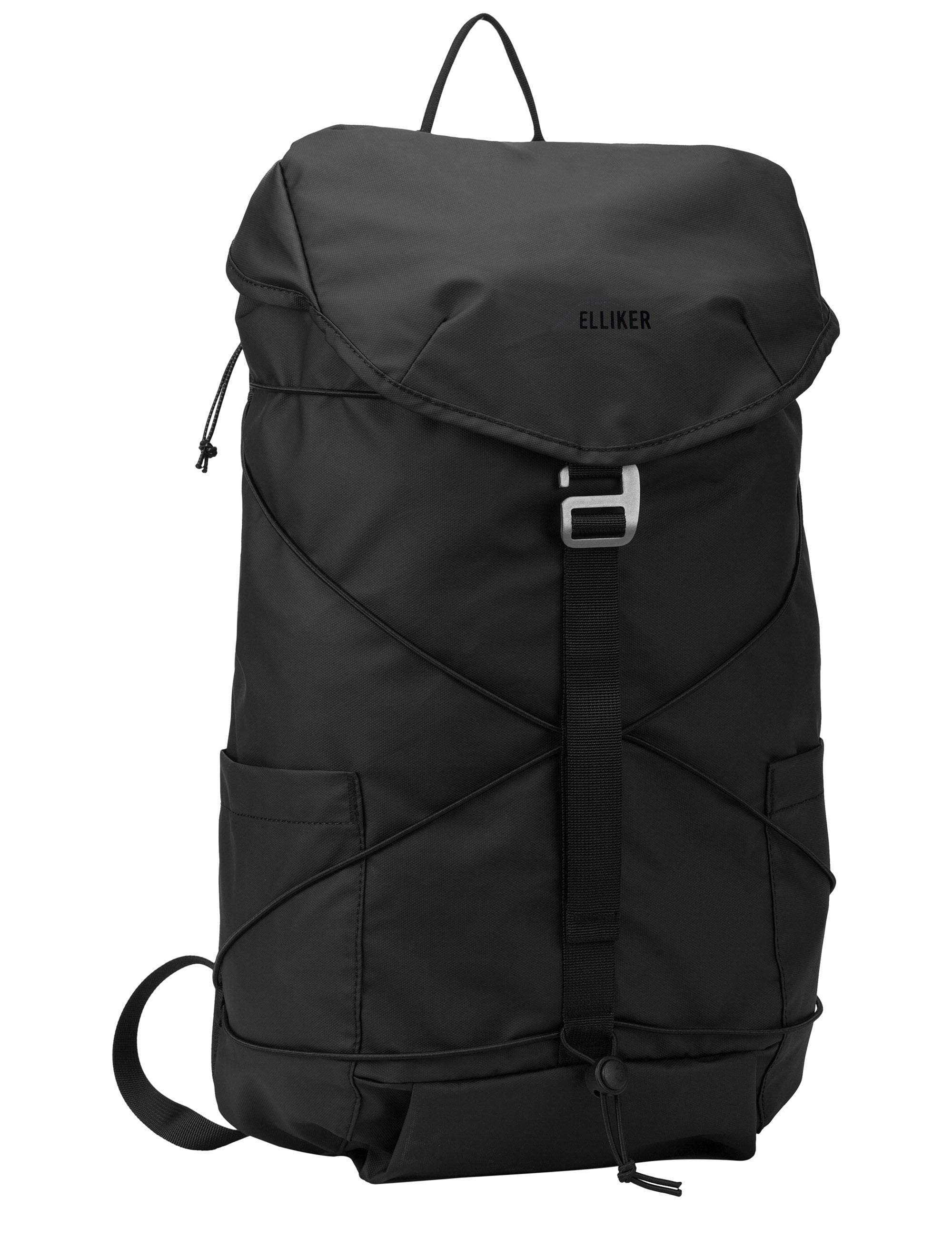 Flap Covering Side Pocket Backpack - Black
