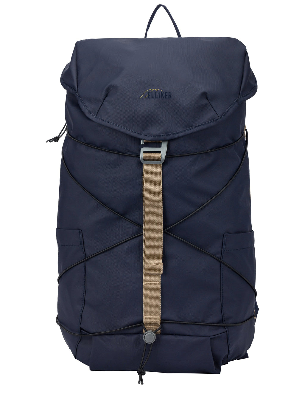 Flap Covering Side Pocket Backpack - Navy
