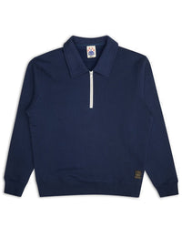 Naval Zip Neck Sweat - Navy