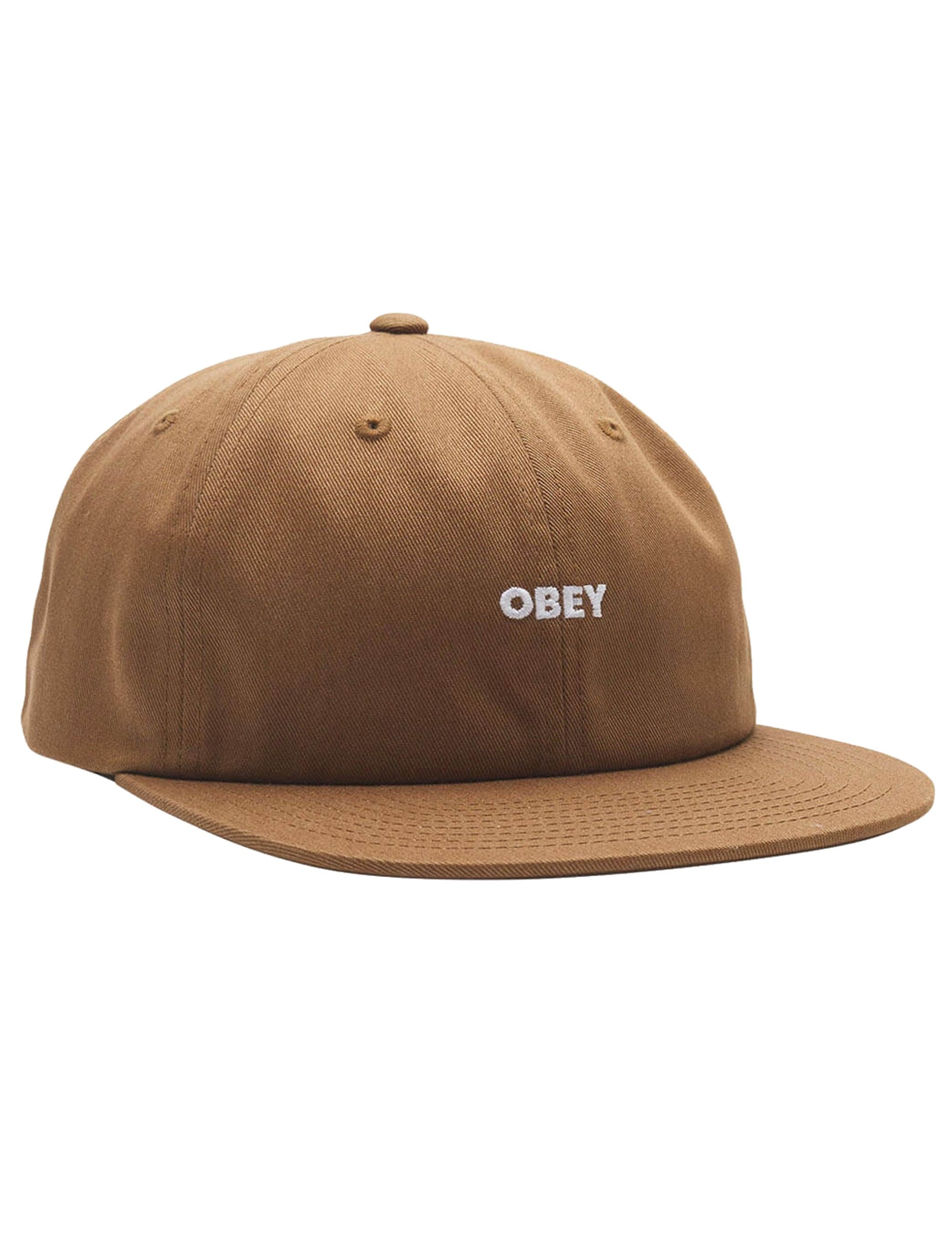 Bold Twill 6 Panel Snapback Hat - Brown Sugar