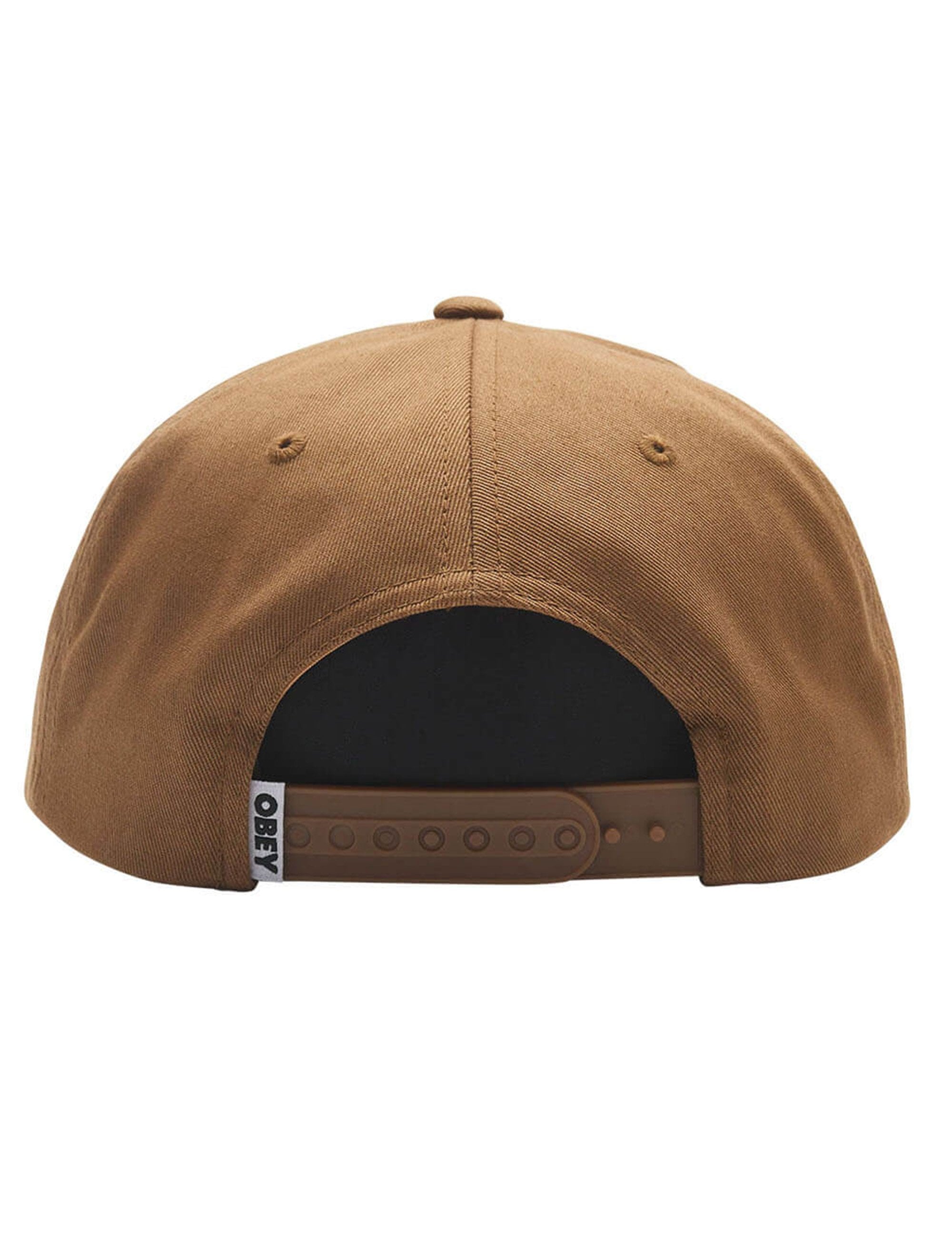 Bold Twill 6 Panel Snapback Hat - Brown Sugar