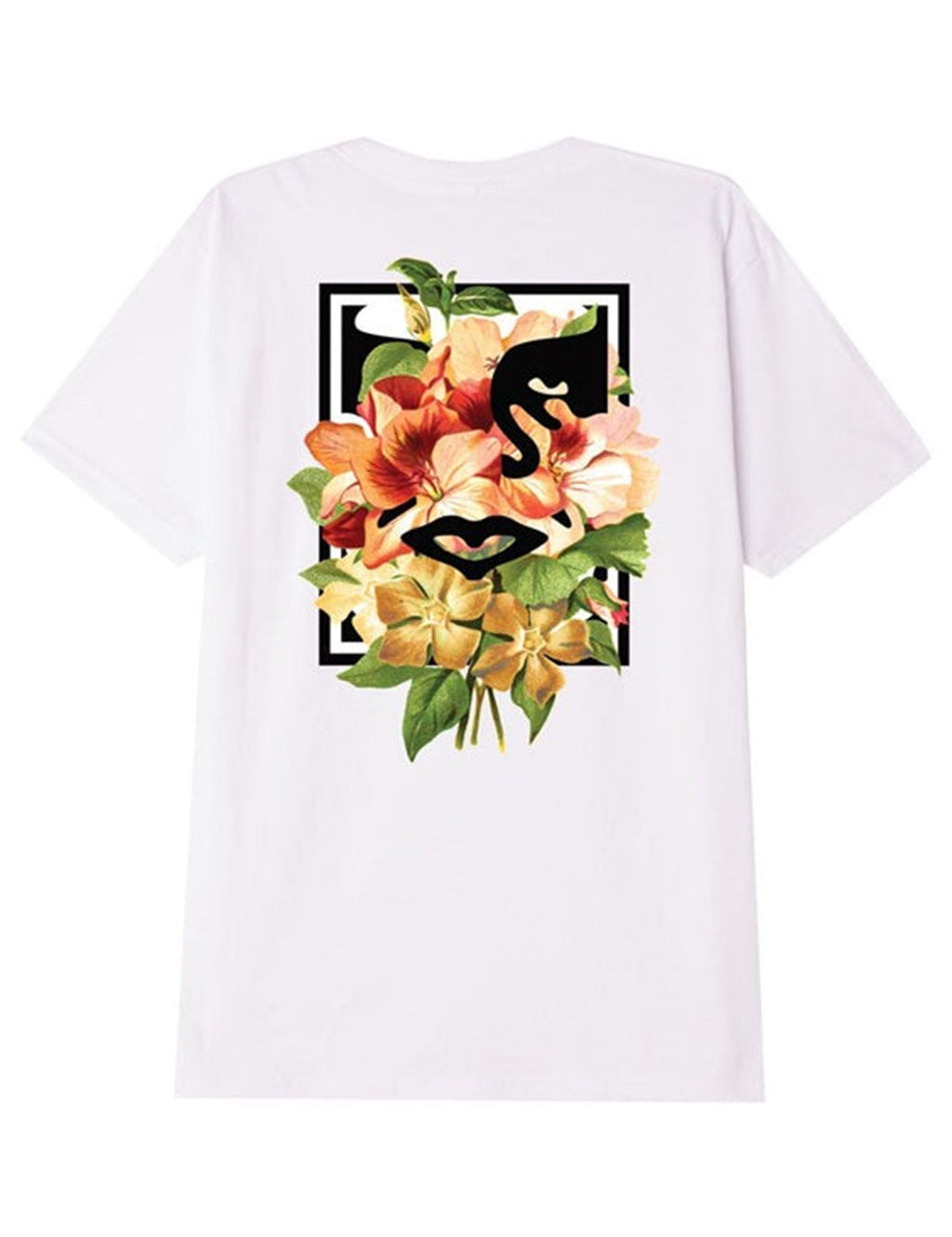 Floral Icon Face T-Shirt - White