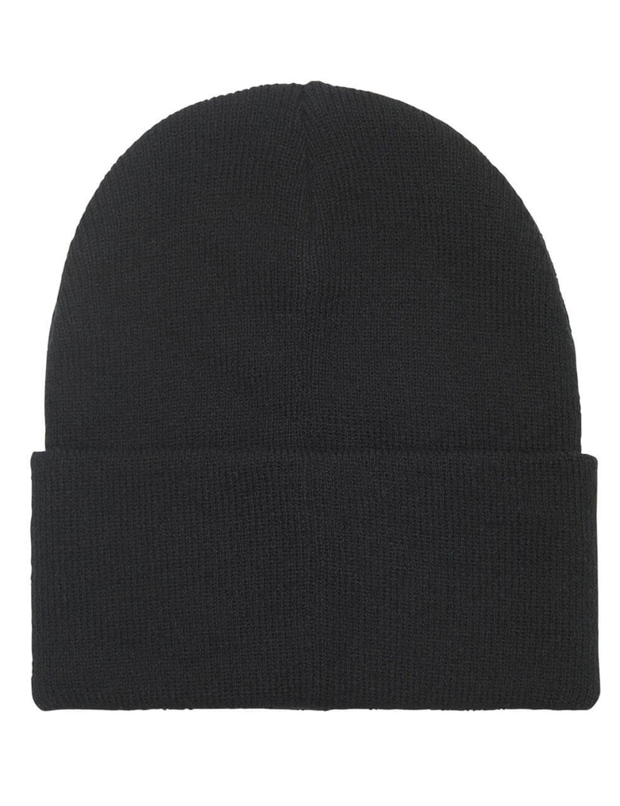 Icon Patch Cuff Beanie Hat  - Black