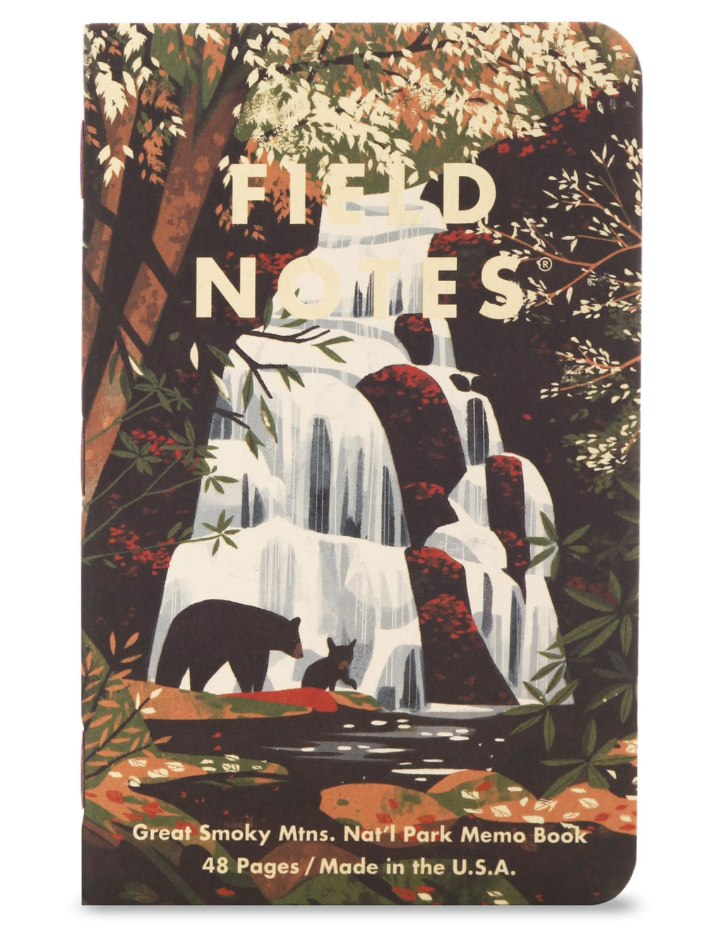Great Smoky Mountains Field Notes memo book with forest scene and waterfall cover, Series C