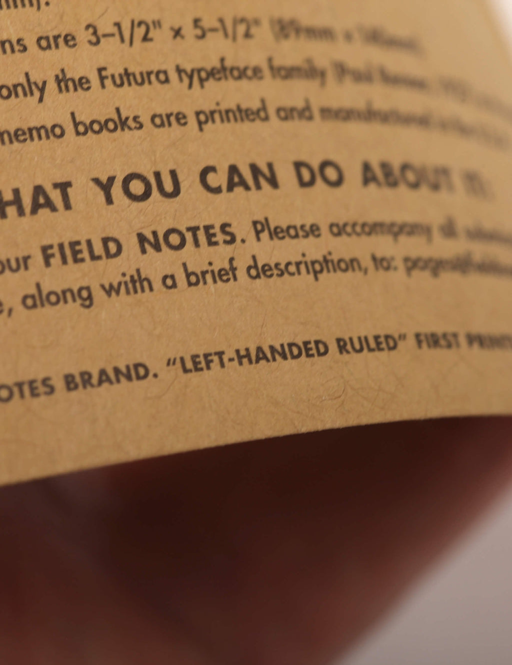 Printed instructions on kraft packaging with 'WHAT YOU CAN DO ABOUT' headline.