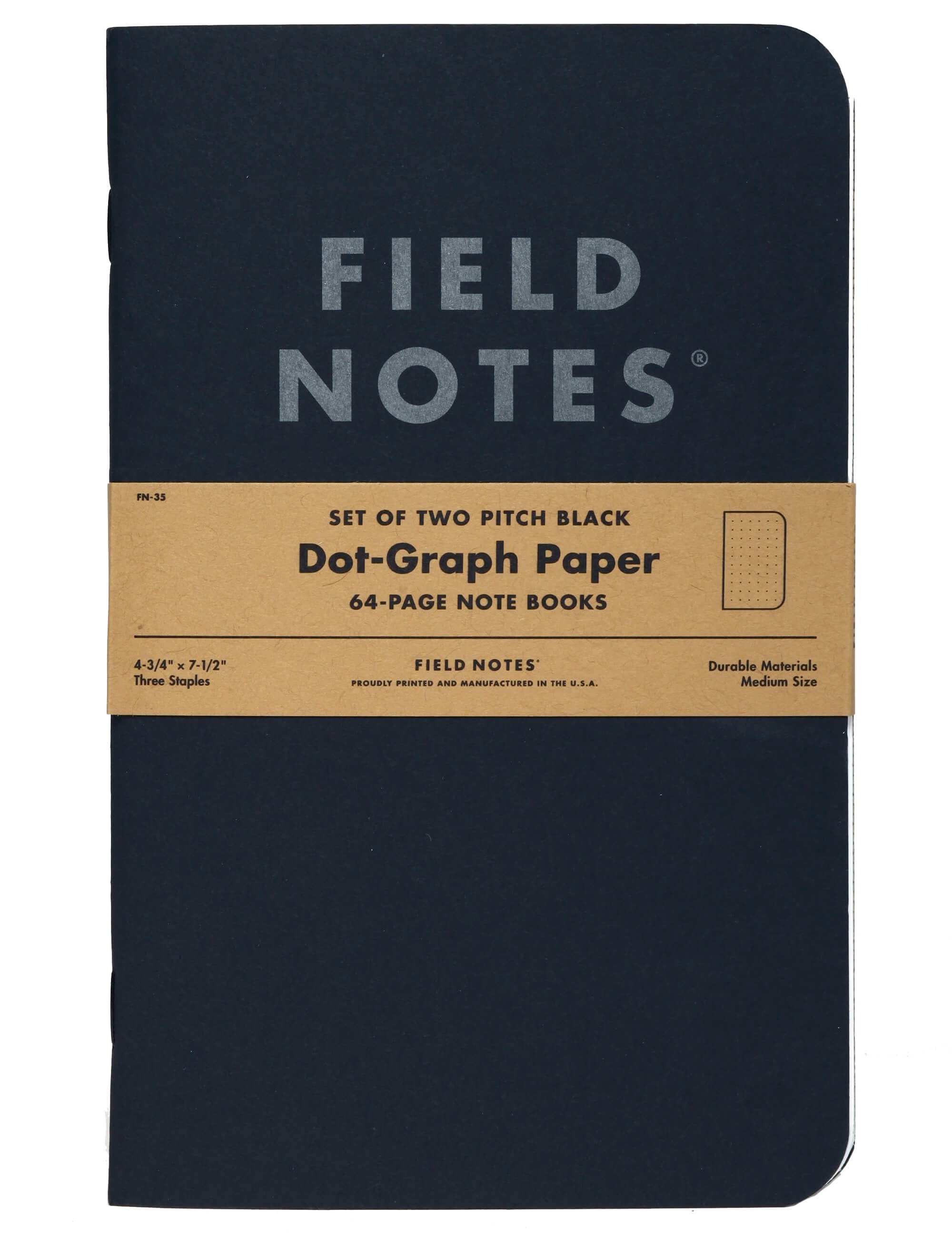 Field Notes Pitch Black Large Notebook - Dot Graph Paper