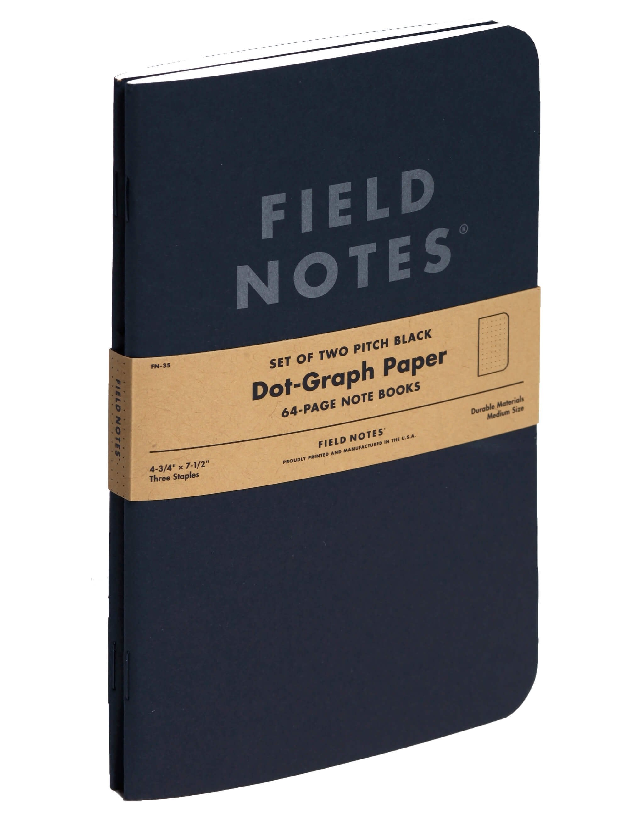 Field Notes Pitch Black Large Notebook - Dot Graph Paper