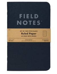 Pitch Black Large Notebook - Ruled Paper