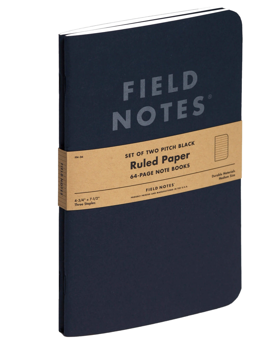 Pitch Black Large Notebook - Ruled Paper