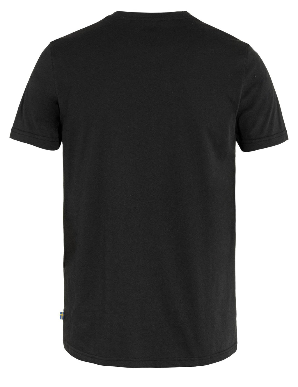 Black crew-neck T-shirt, plain back view