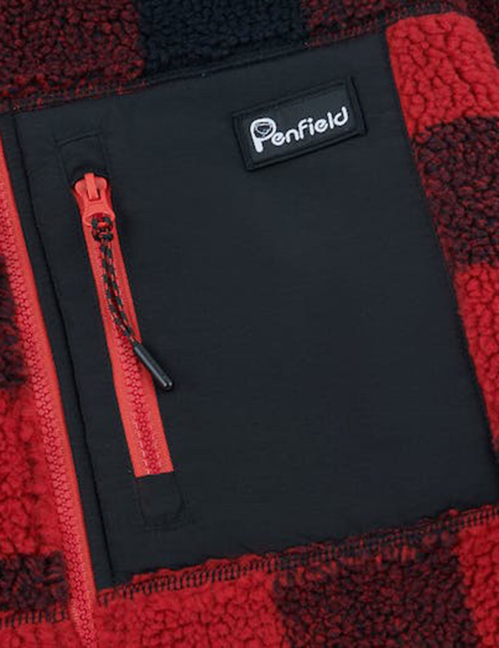 Checked Mattawa Fleece Jacket -  Black/Red