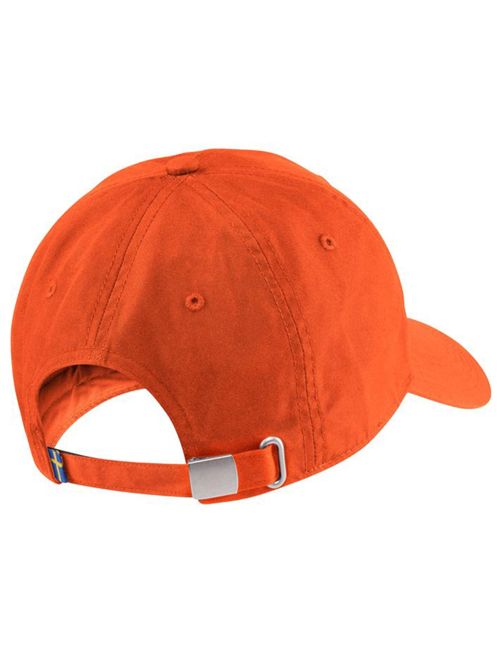 Bergtagen orange cap with curved brim and adjustable strap with metal buckle