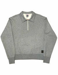 Naval Zip Neck Sweat - Grey Heather
