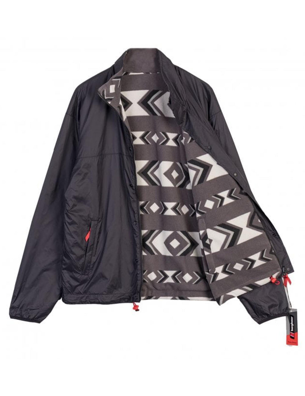 Reverse Wind Full Zip Fleece Jacket - Black/Aztec