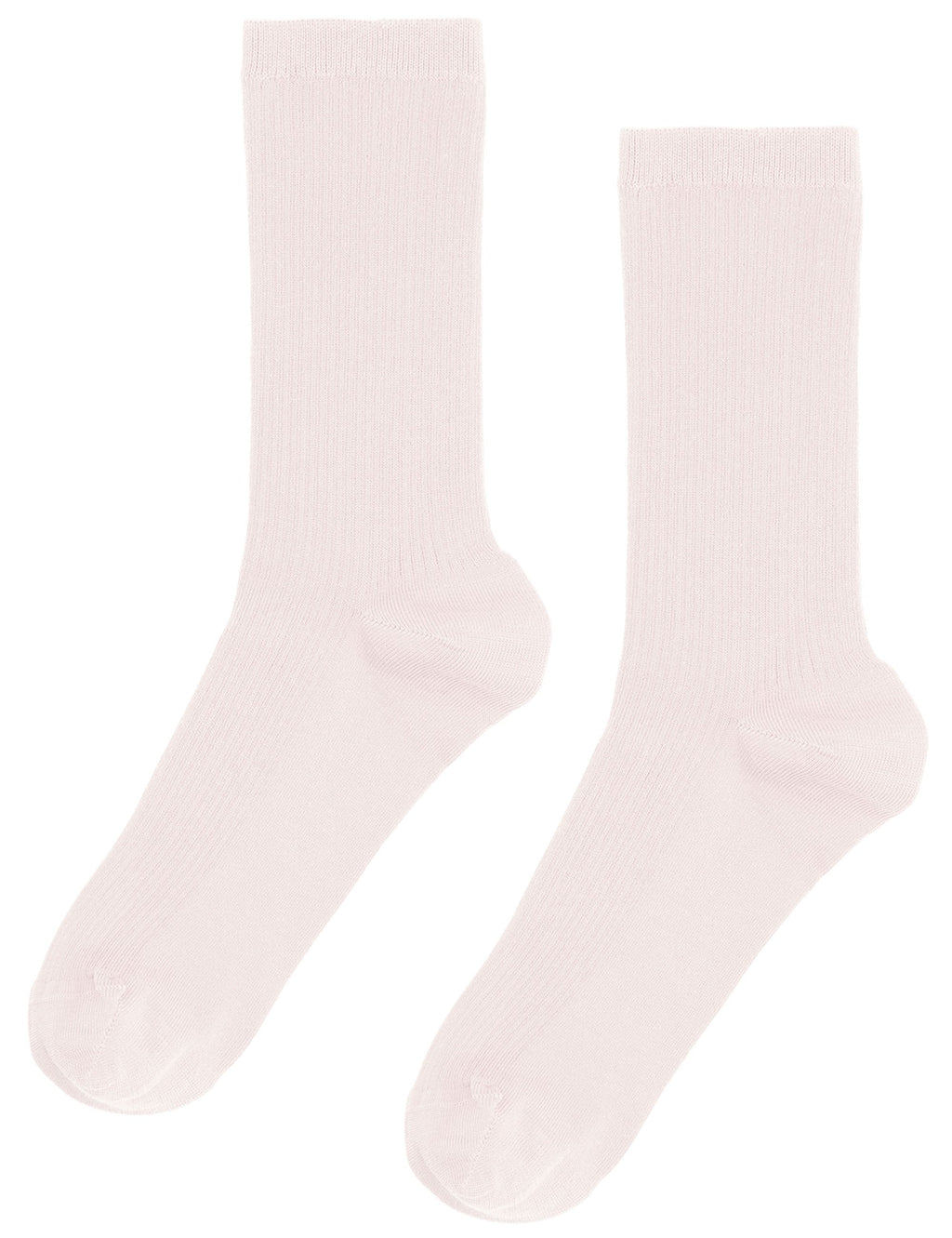 Ivory white women's classic organic crew socks, ribbed cuffs and smooth knit