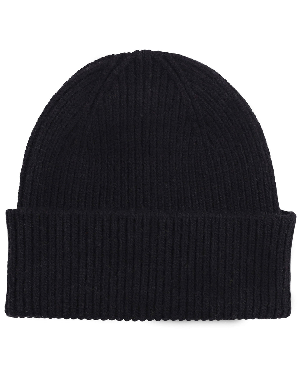 Merino Wool Beanie Hat - Deep Black