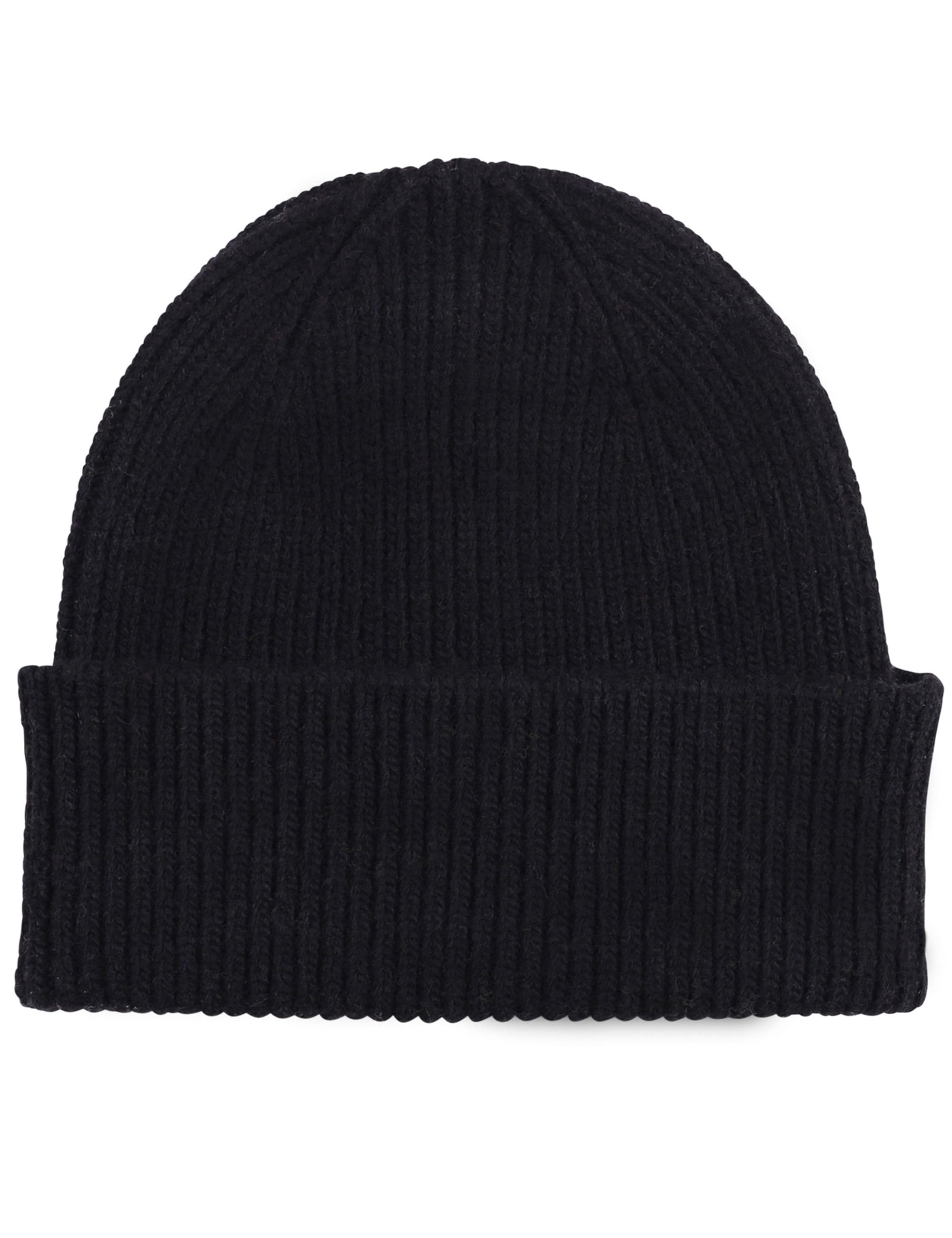Merino Wool Beanie Hat - Deep Black