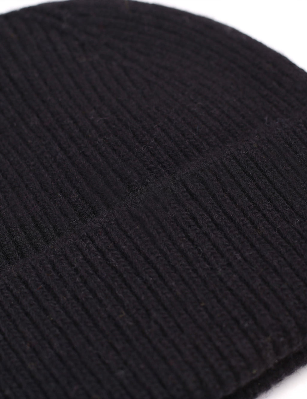 Merino Wool Beanie Hat - Deep Black