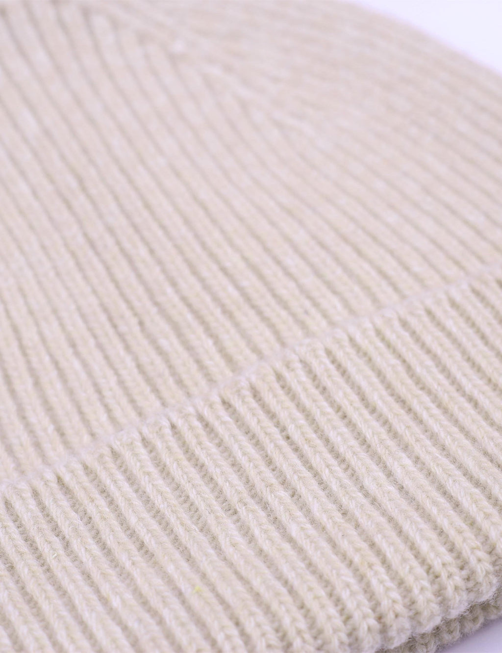 Merino Wool Beanie Hat - Ivory White
