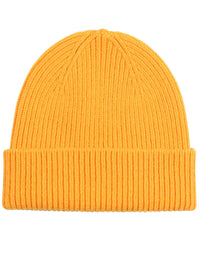 Merino Wool Beanie Hat - Burned Yellow