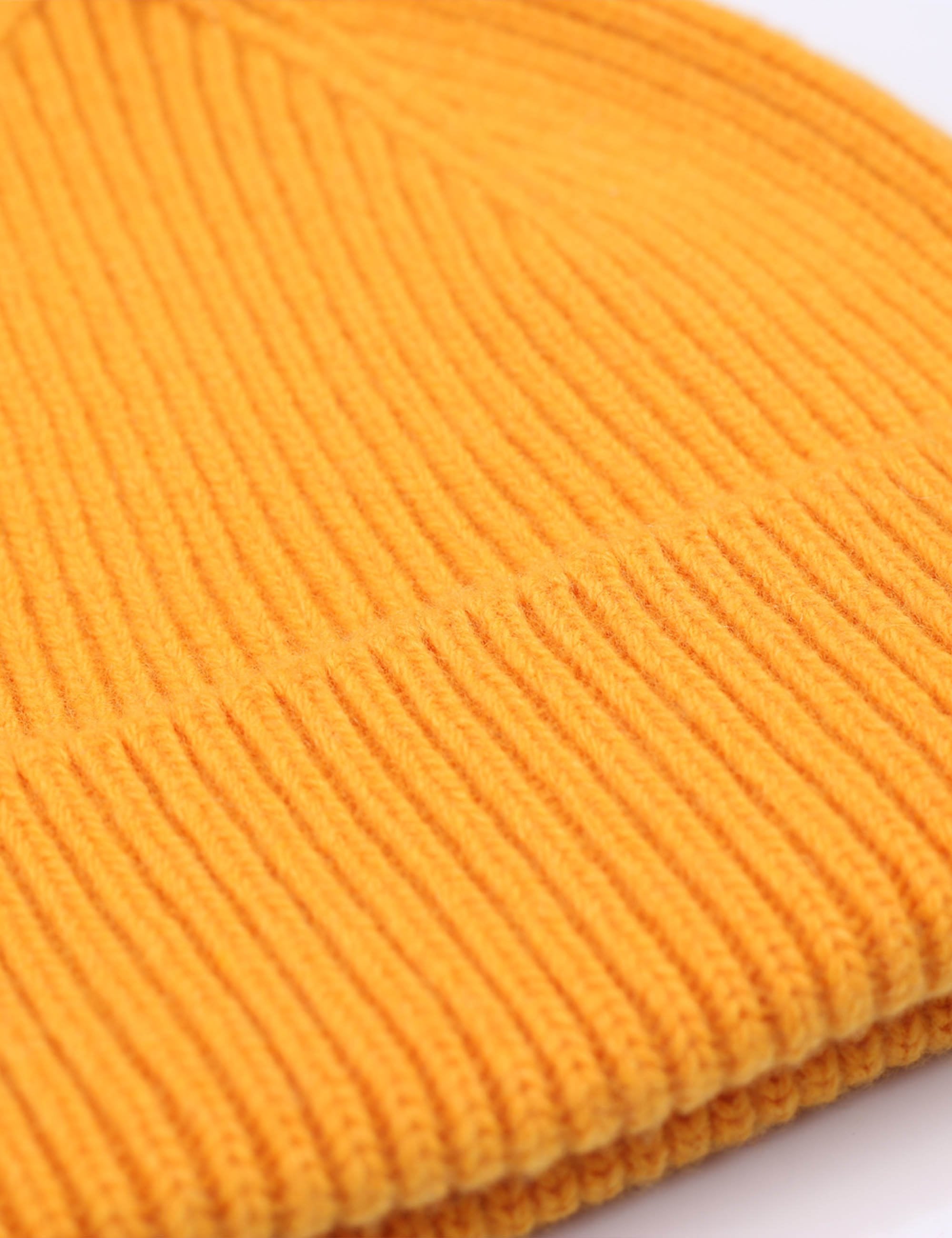 Merino Wool Beanie Hat - Burned Yellow