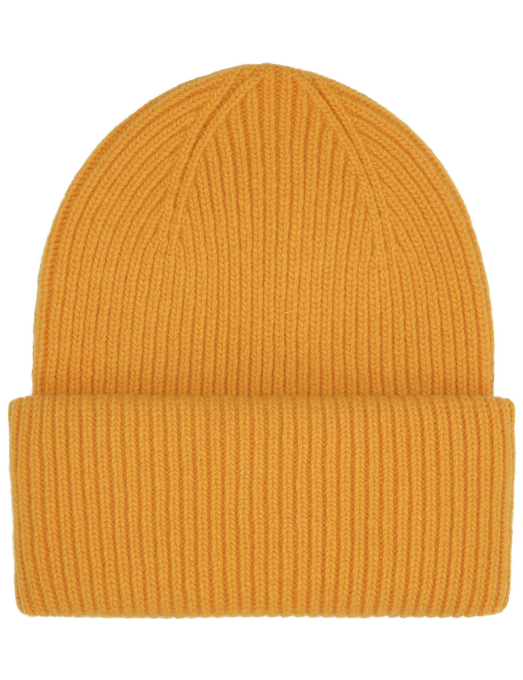 Merino Wool Chunky Beanie Hat - Burned Yellow