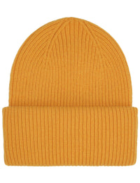 Merino Wool Chunky Beanie Hat - Burned Yellow